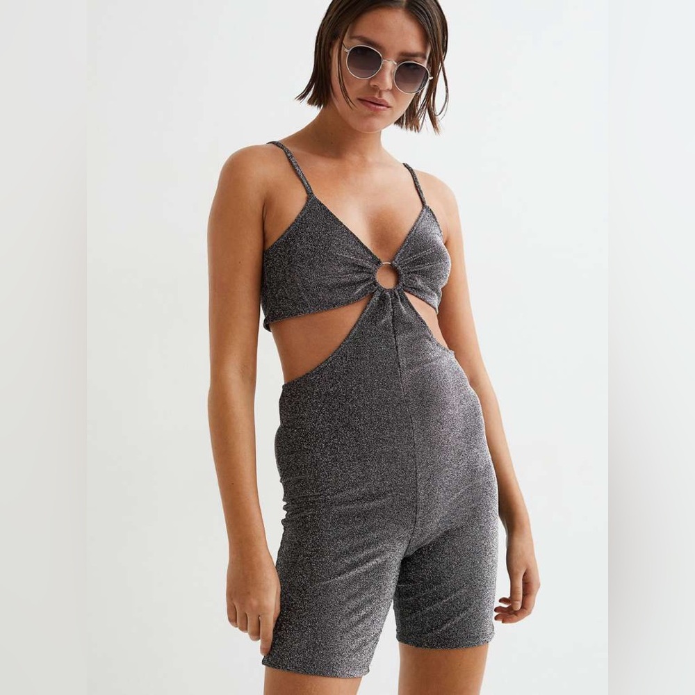 NWOT! H&M ‘Metallic Jersey Romper’